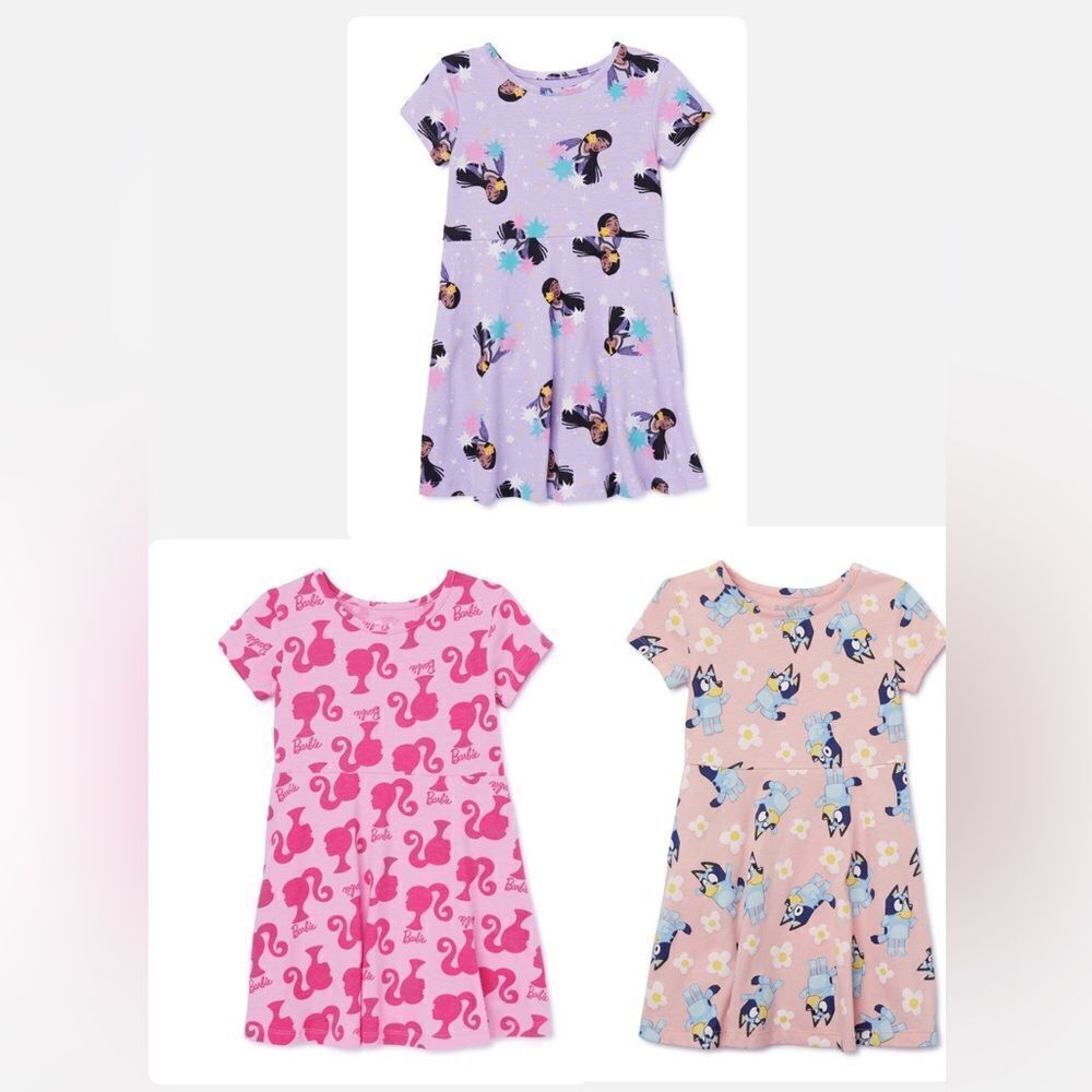 Three Piece Toddler Girl Print Skater Dress